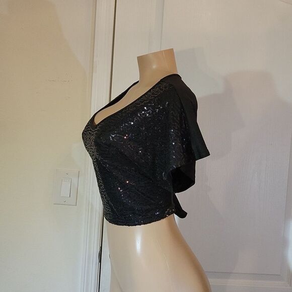 BRAND NEW BLACK SPARLY dELiA*s CROP TOP - Picture 6 of 15
